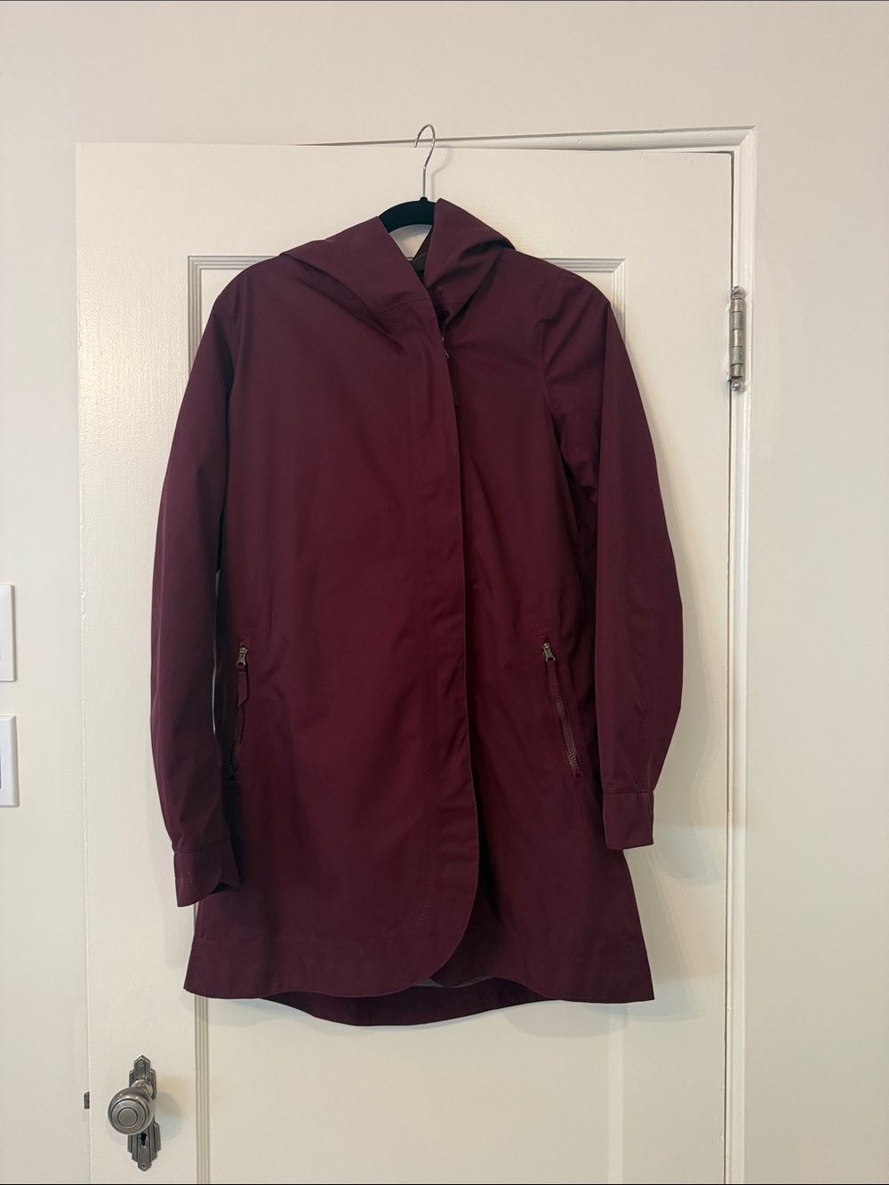 lululemon athletica Burgundy Hooded Rain Coat